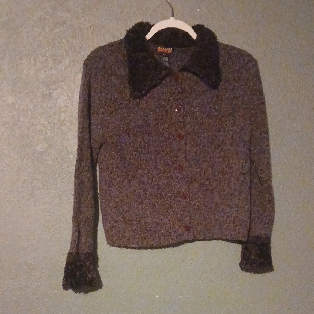 Mac & Jac Textured Jacket with Black and Gray